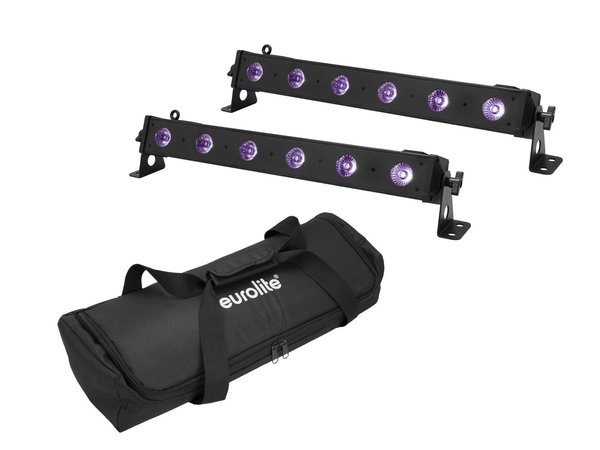 EUROLITE Set 2x LED BAR-6 UV Leiste + Soft-Bag