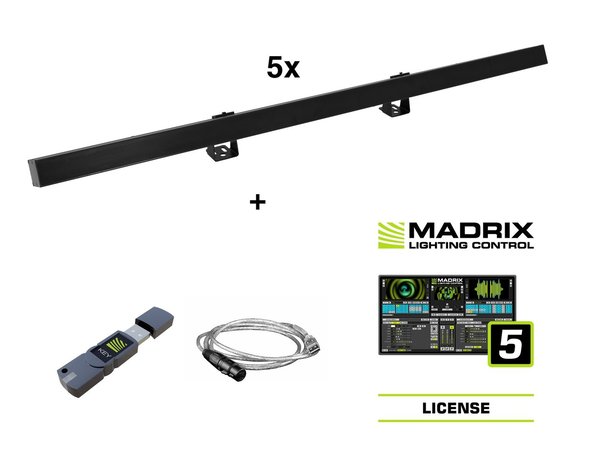 EUROLITE Set 5x LED PR-100/32 Pixel DMX Rail sw + Madrix Software
