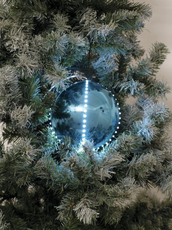 EUROPALMS LED Snowball 15cm, eisblau