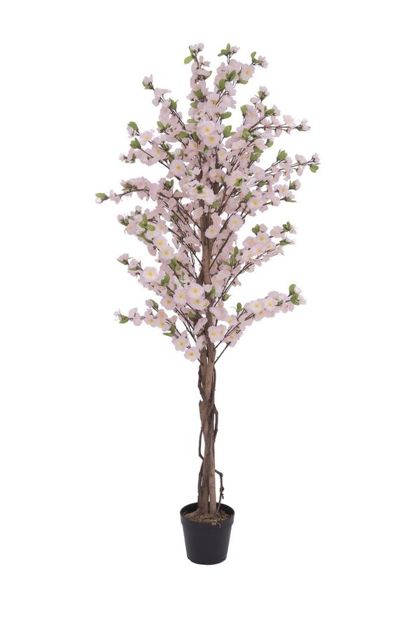 EUROPALMS Kirschbaum mit 4 Stämmen, Kunstpflanze, rose, 150 cm