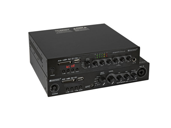 OMNITRONIC EP-220PS Vorverstärker mit MP3-Player, Bluetooth und FM-Radio 9.5"