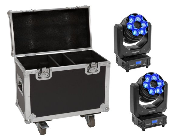 EUROLITE Set 2x LED TMH-H240 Beam/Wash/Flowereffekt + Case
